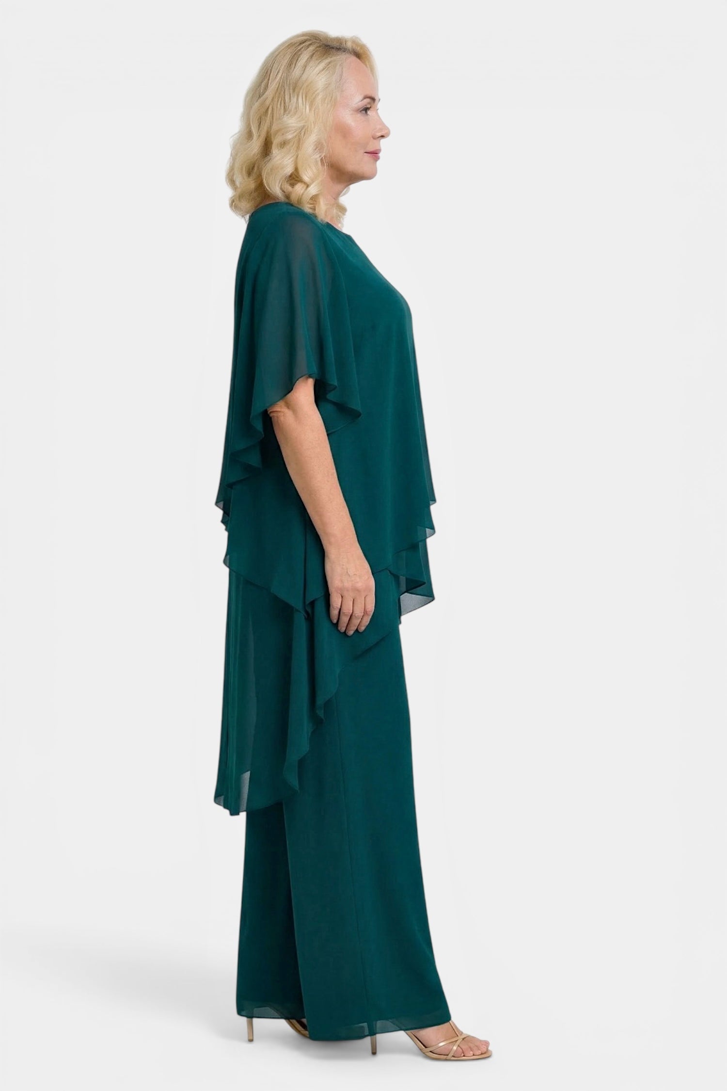 Elegant Chiffon Layered Pant Set