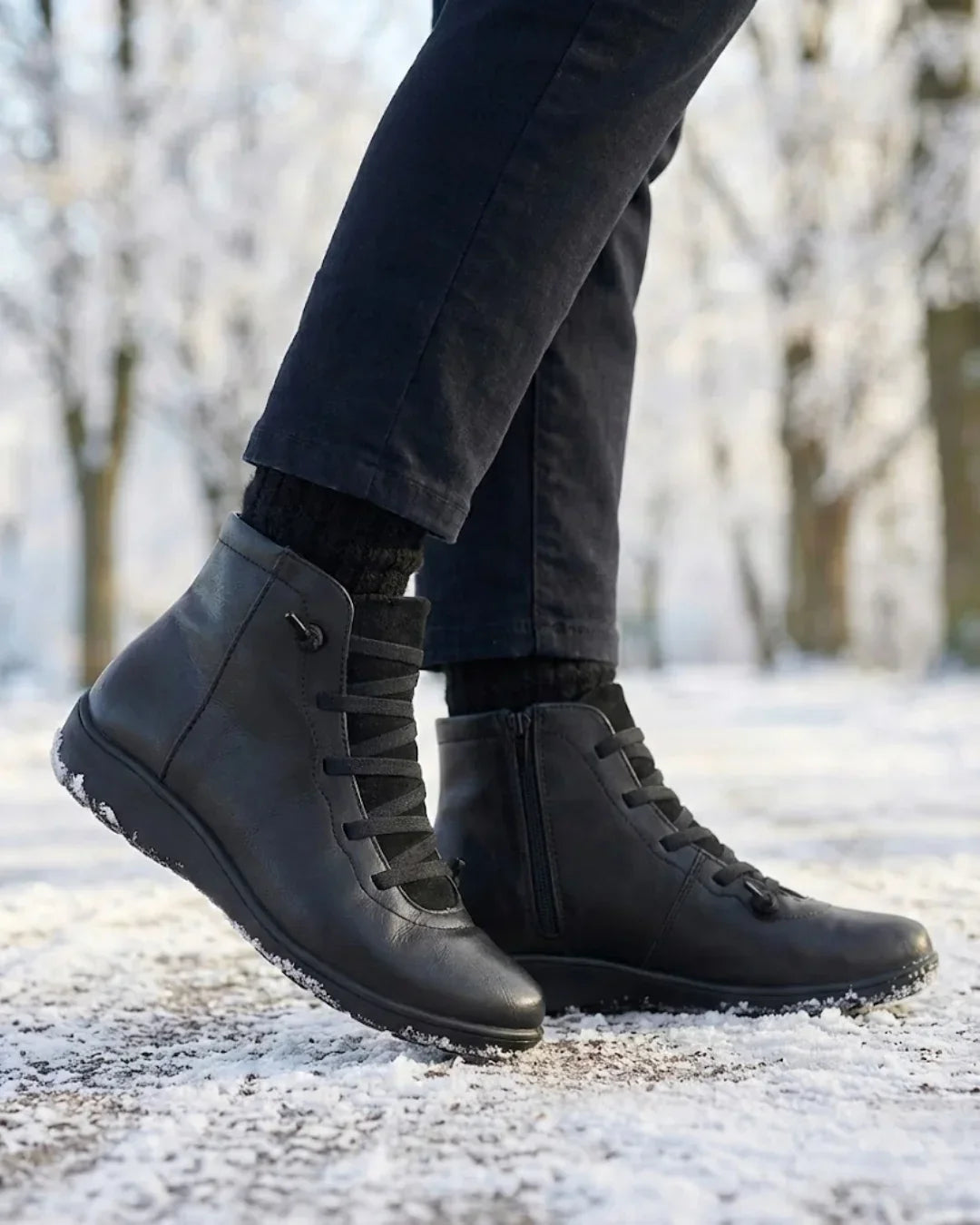 Anatolia™ | Leather-and-suede lace-up high-top ankle boots