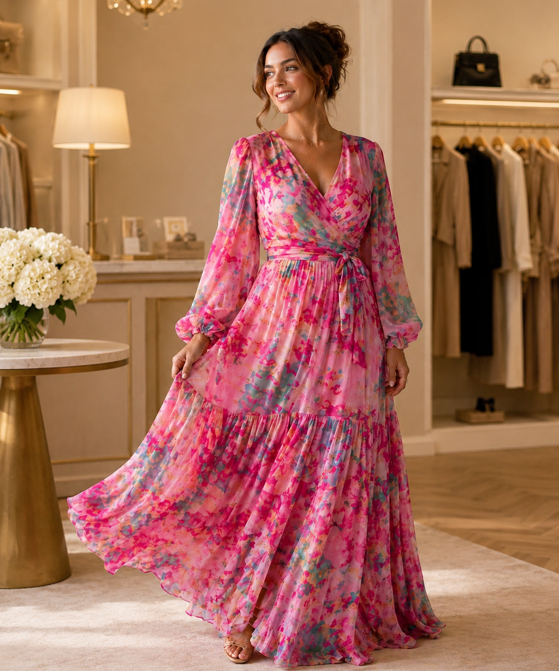 Stella & Grace™ | Wrap Dress with Floral Print
