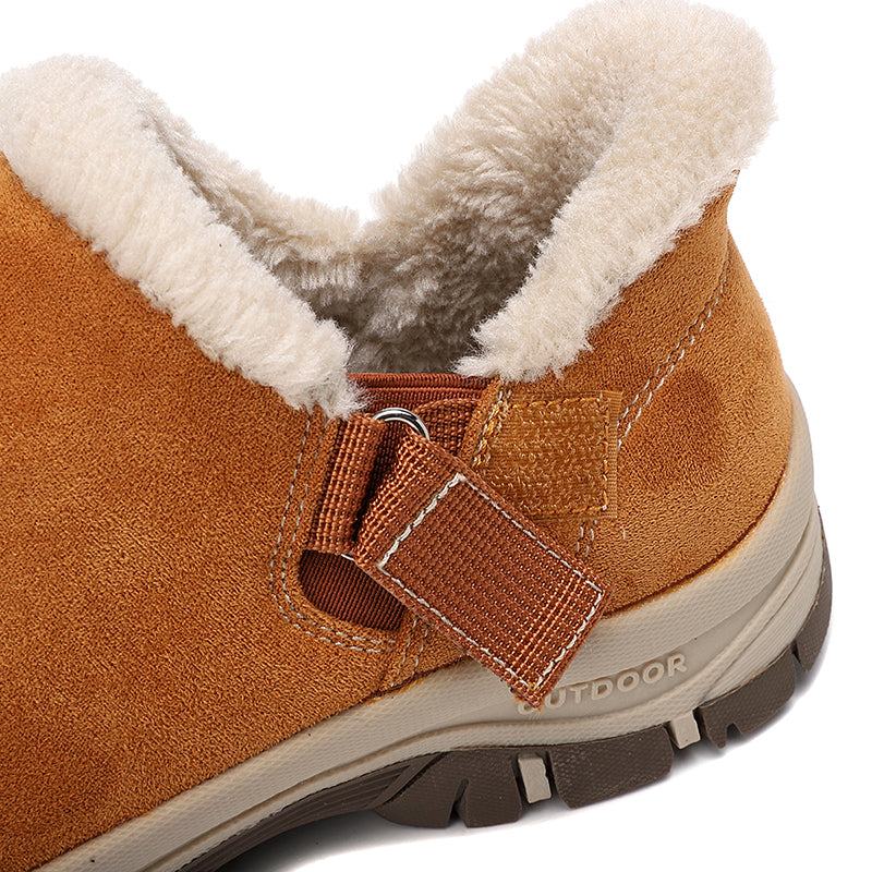 Elinor™ | Faux-suede fleece-lined strap ankle boots
