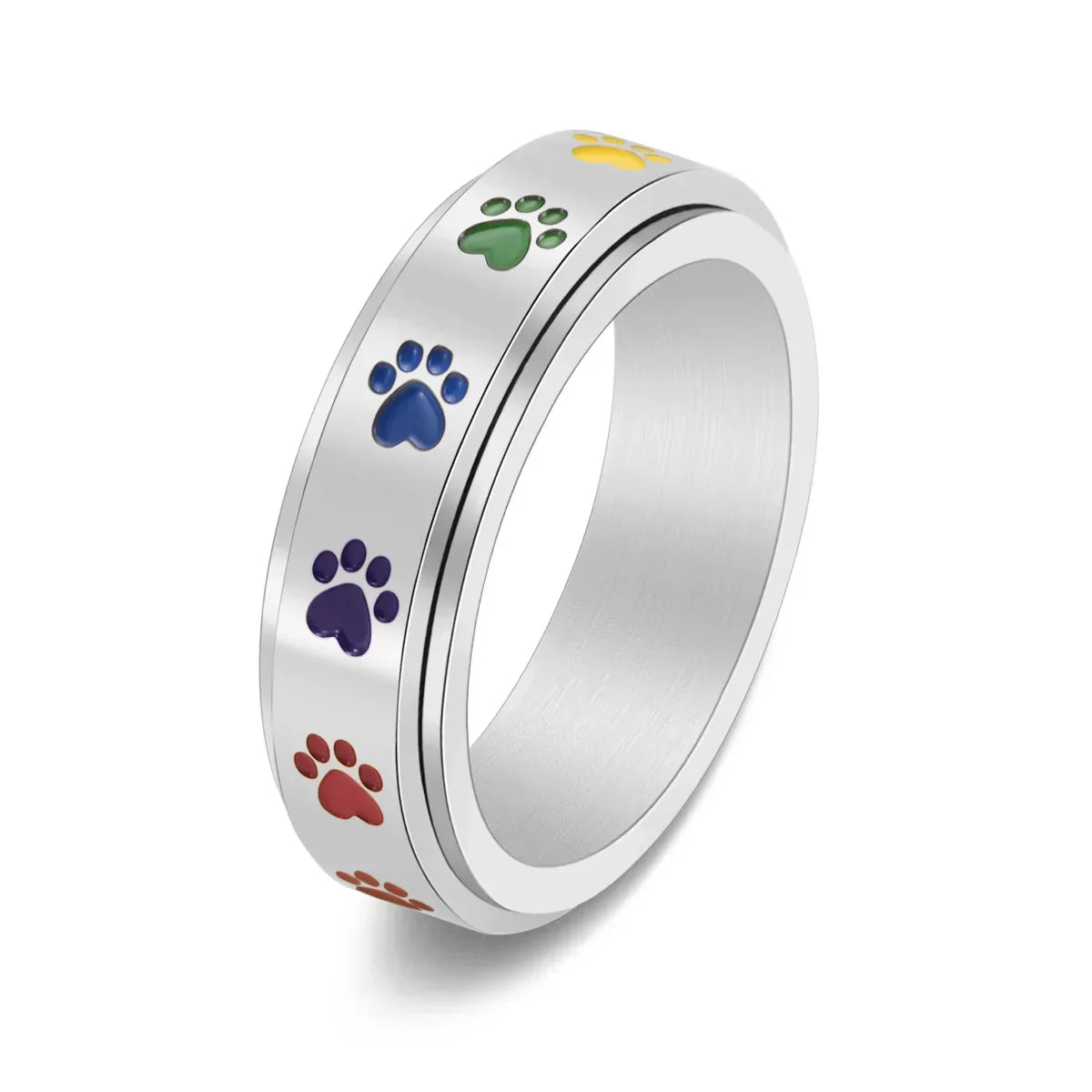 Paw Ring with Rainbow Paws