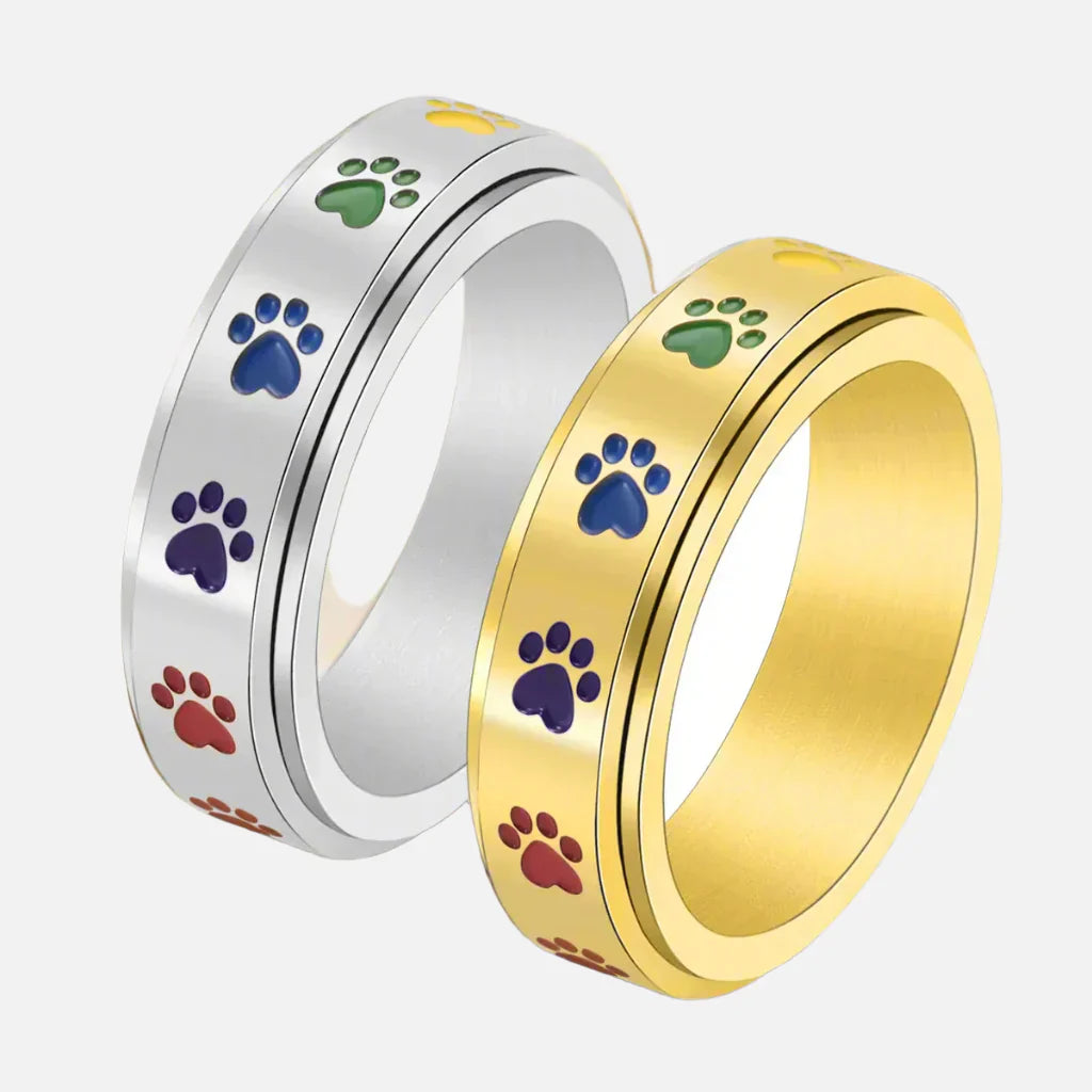 Paw Ring with Rainbow Paws