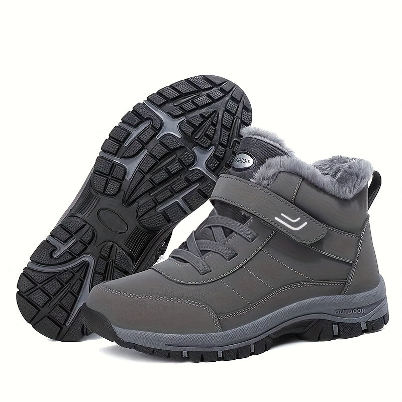 Montya™ | Plush-lined hook-and-loop lace-up ankle snow boots