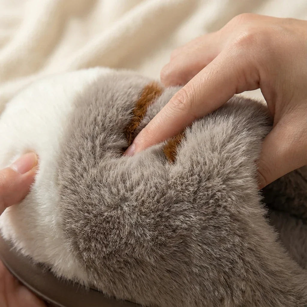 PurrPaws™ | Cat Paw Plush Slippers