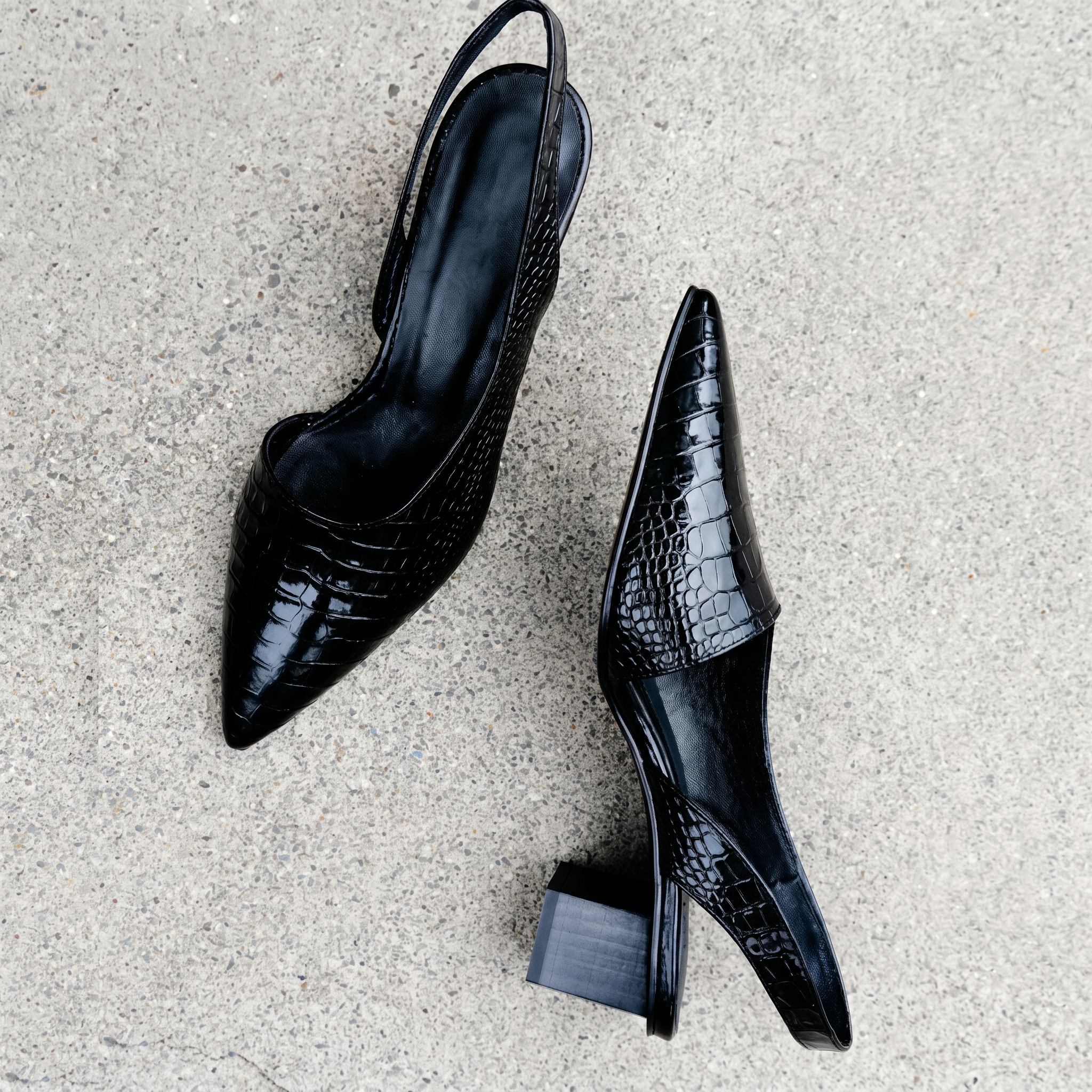 PointEase™ | Women's Croc Pointed Toe Slingback Heels