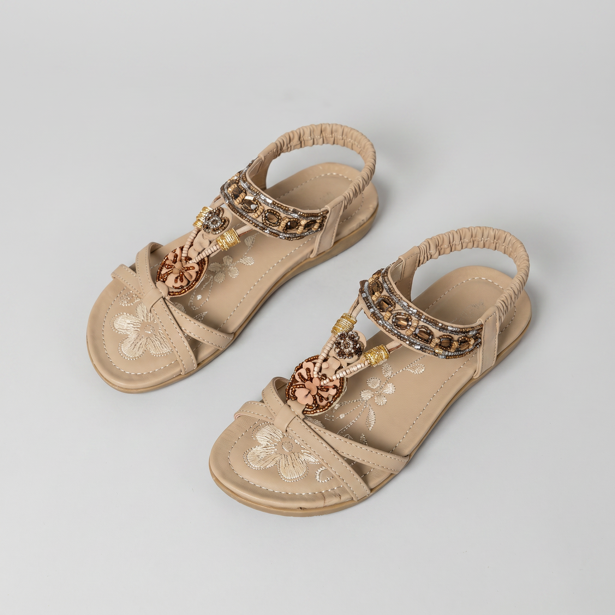 TribeFoot™ | Women's Boho Beaded Orthopedic Flat Sandals