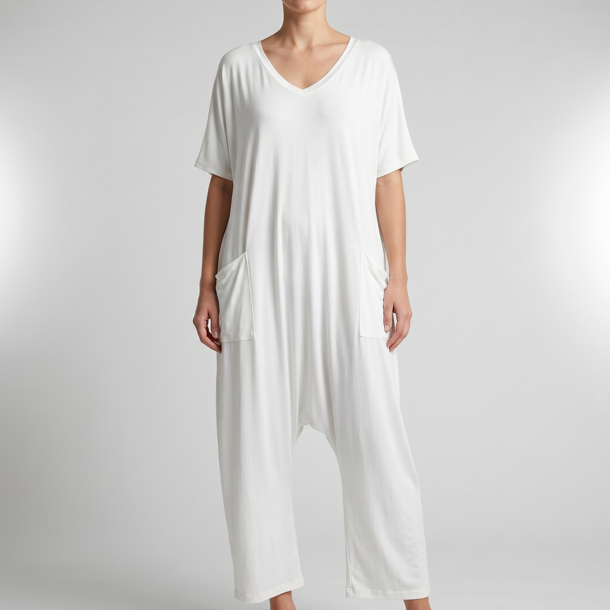 Elegant Wrap-Front Resort Style Jumpsuit