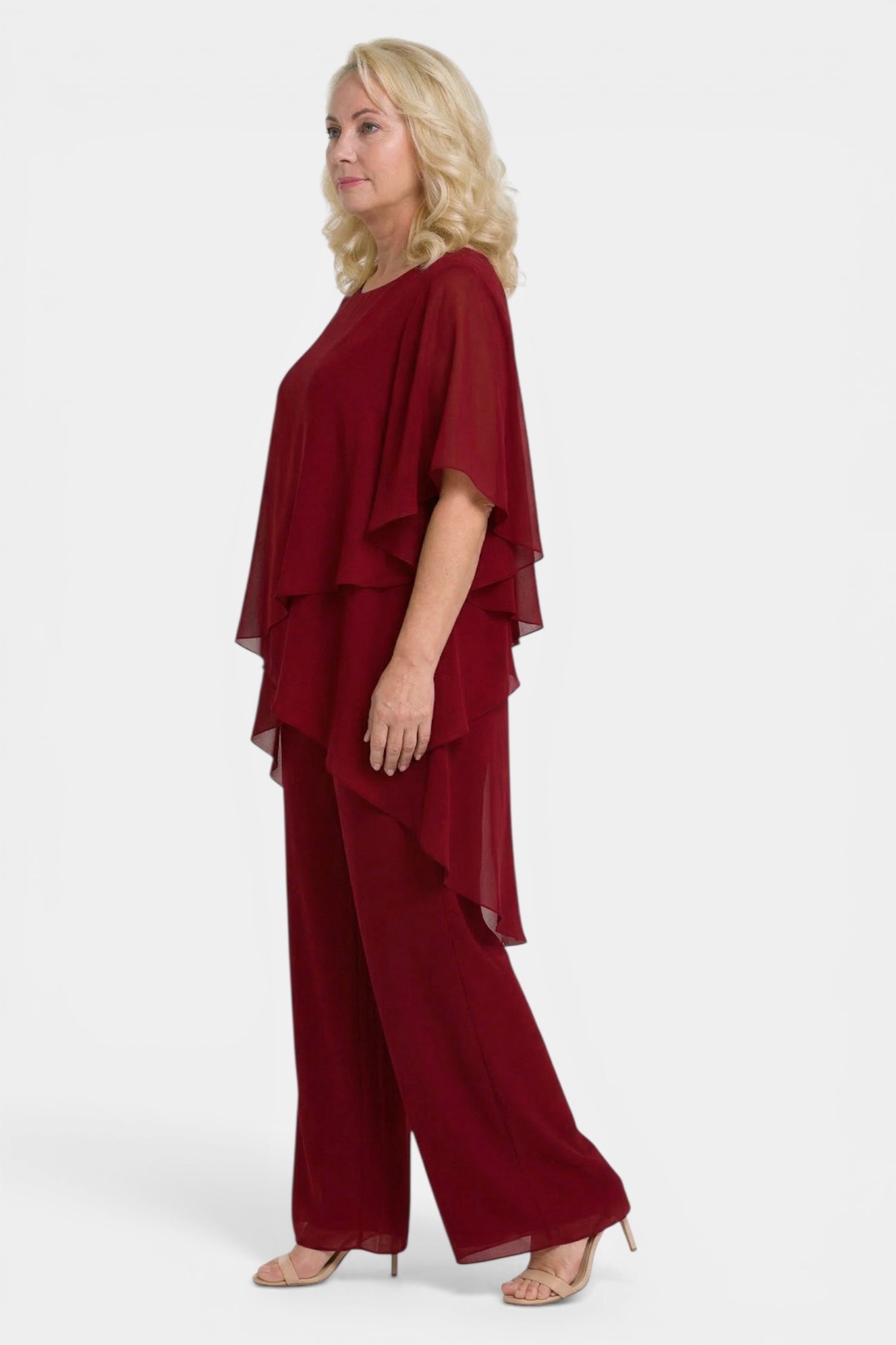 Elegant Chiffon Layered Pant Set