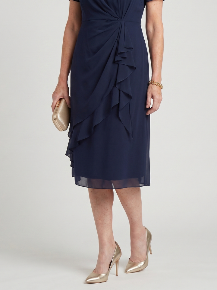 Eira™ | Short Sleeve Layered Hem Midi Dress