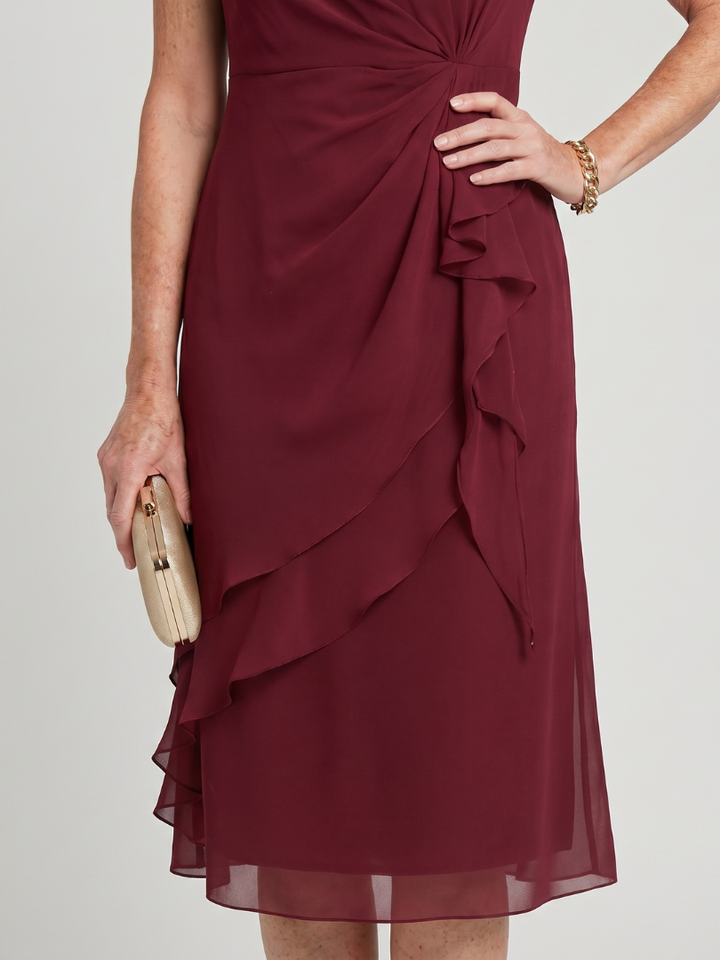 Eira™ | Short Sleeve Layered Hem Midi Dress