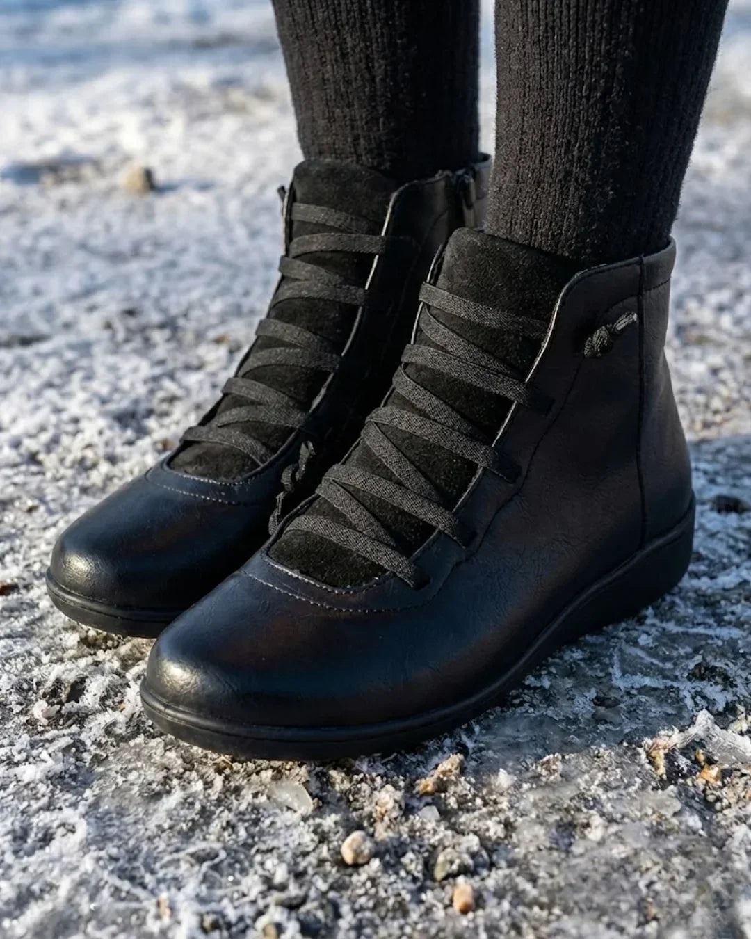 Anatolia™ | Leather-and-suede lace-up high-top ankle boots
