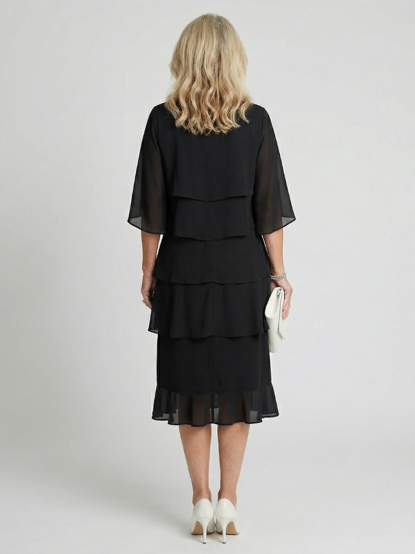 Brielle™ | Layered Elegance Midi Dress