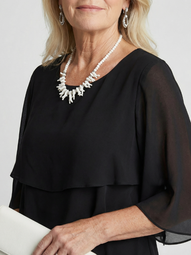 Brielle™ | Layered Elegance Midi Dress