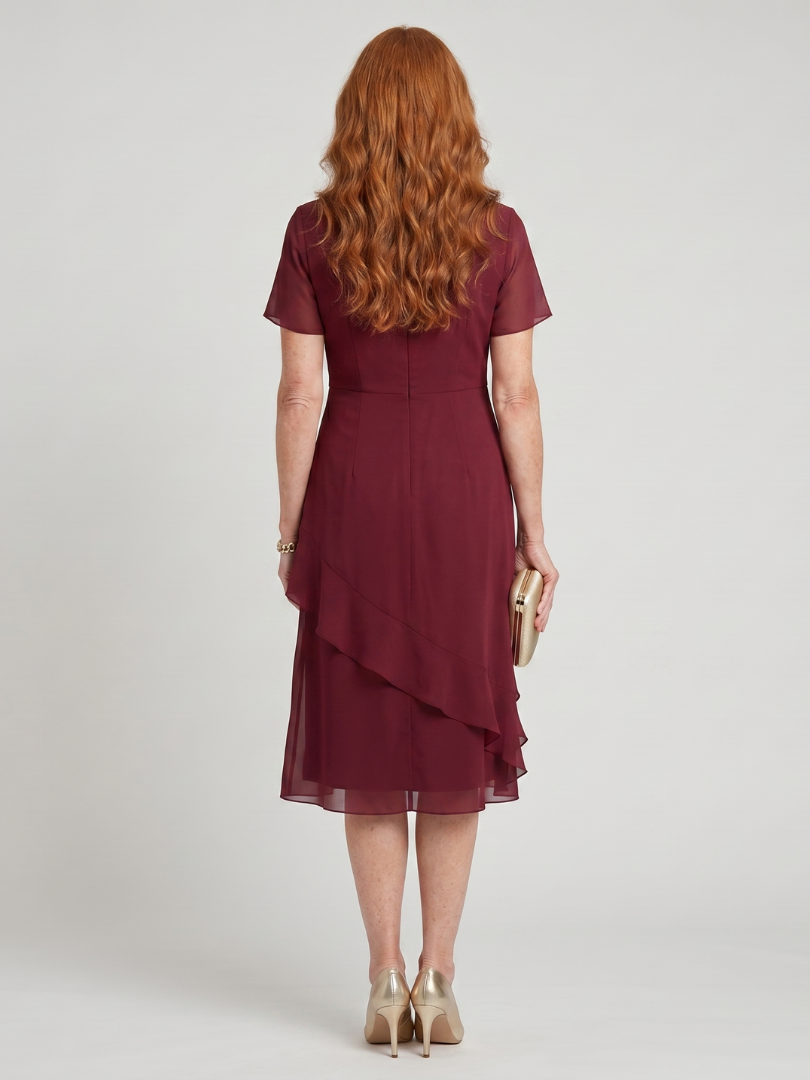 Eira™ | Short Sleeve Layered Hem Midi Dress