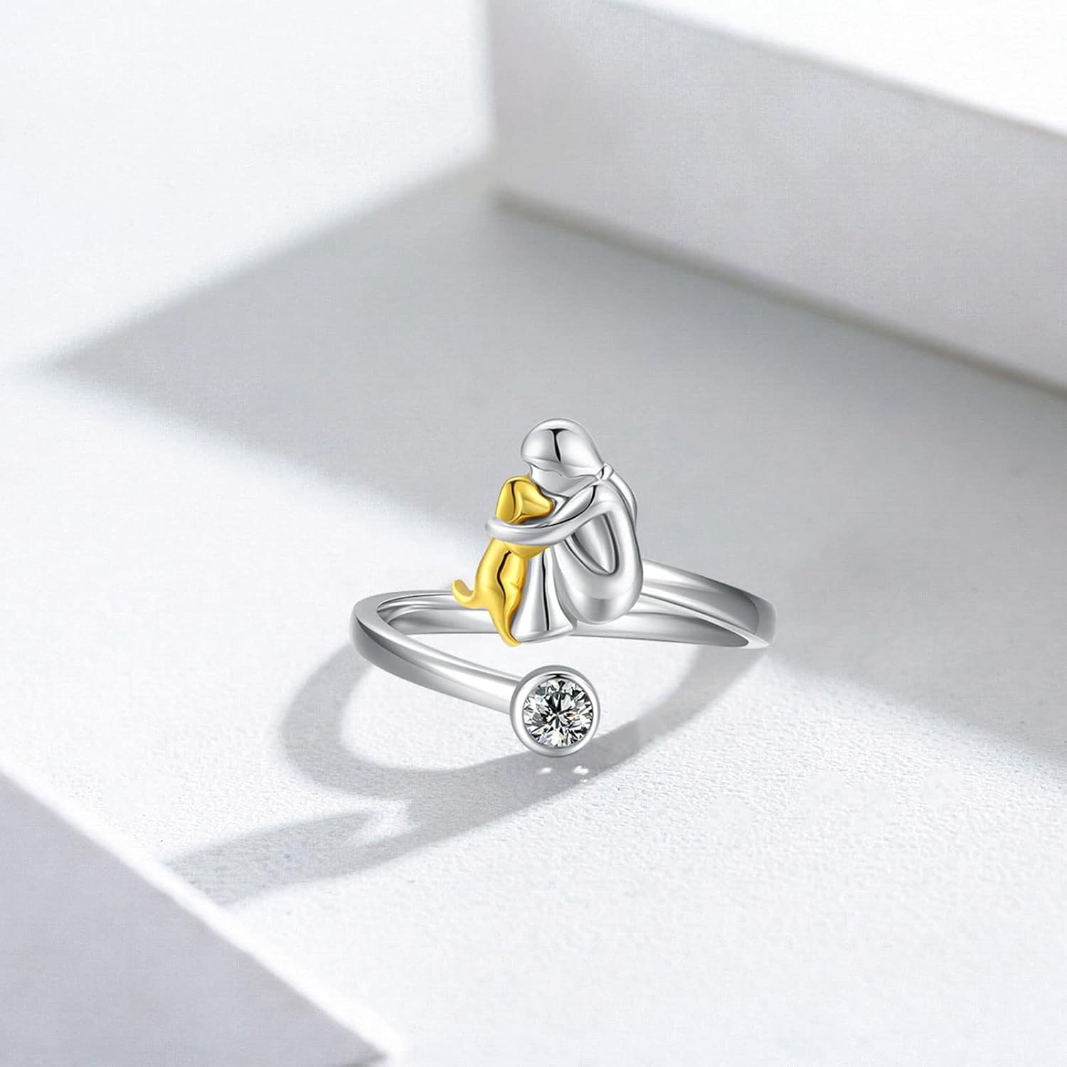 Dog Ring wit Zirconia – Adjustable