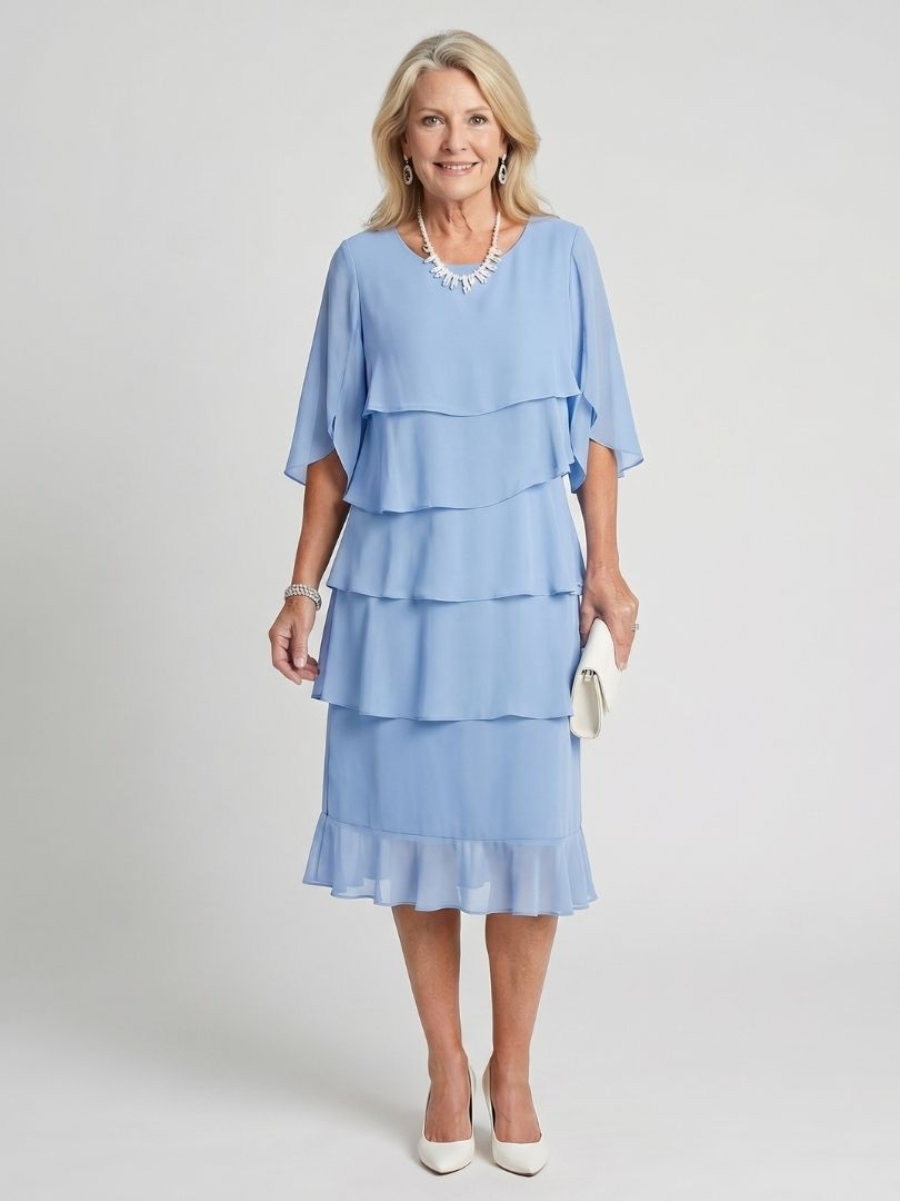 Brielle™ | Layered Elegance Midi Dress