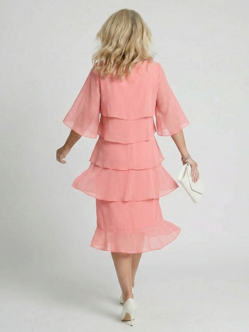 Brielle™ | Layered Elegance Midi Dress