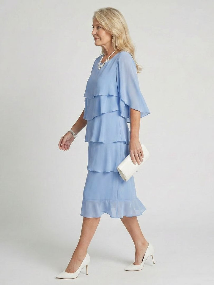 Brielle™ | Layered Elegance Midi Dress