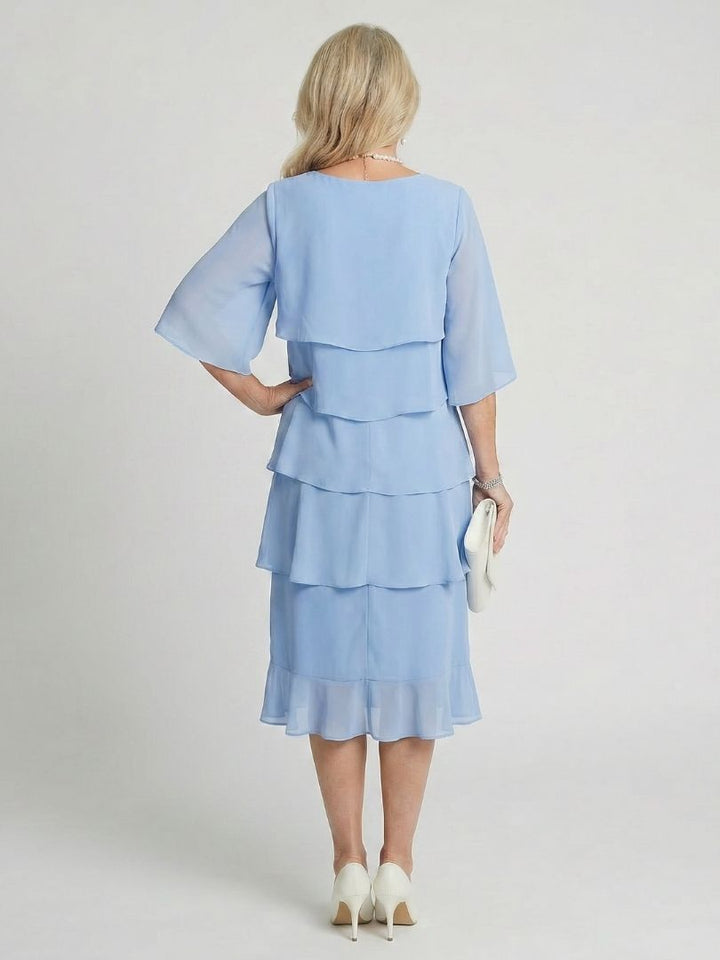 Brielle™ | Layered Elegance Midi Dress