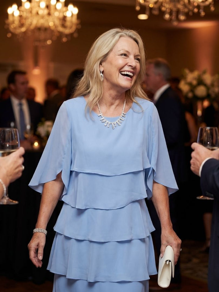 Brielle™ | Layered Elegance Midi Dress