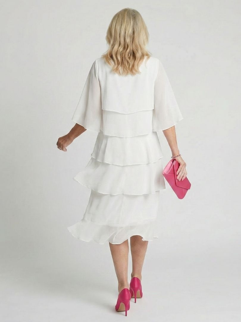 Brielle™ | Layered Elegance Midi Dress