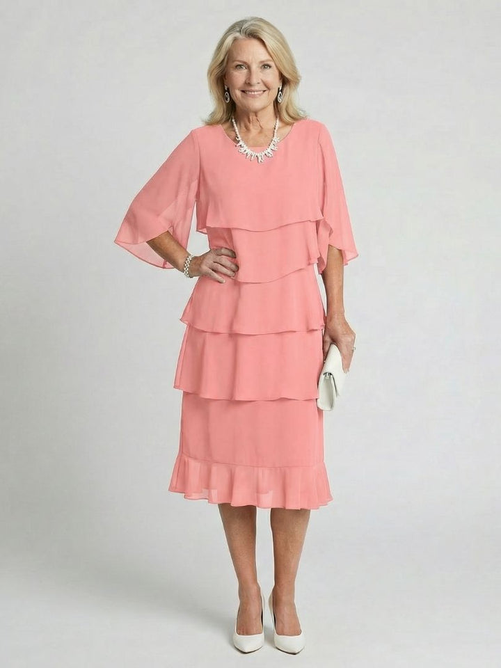 Brielle™ | Layered Elegance Midi Dress