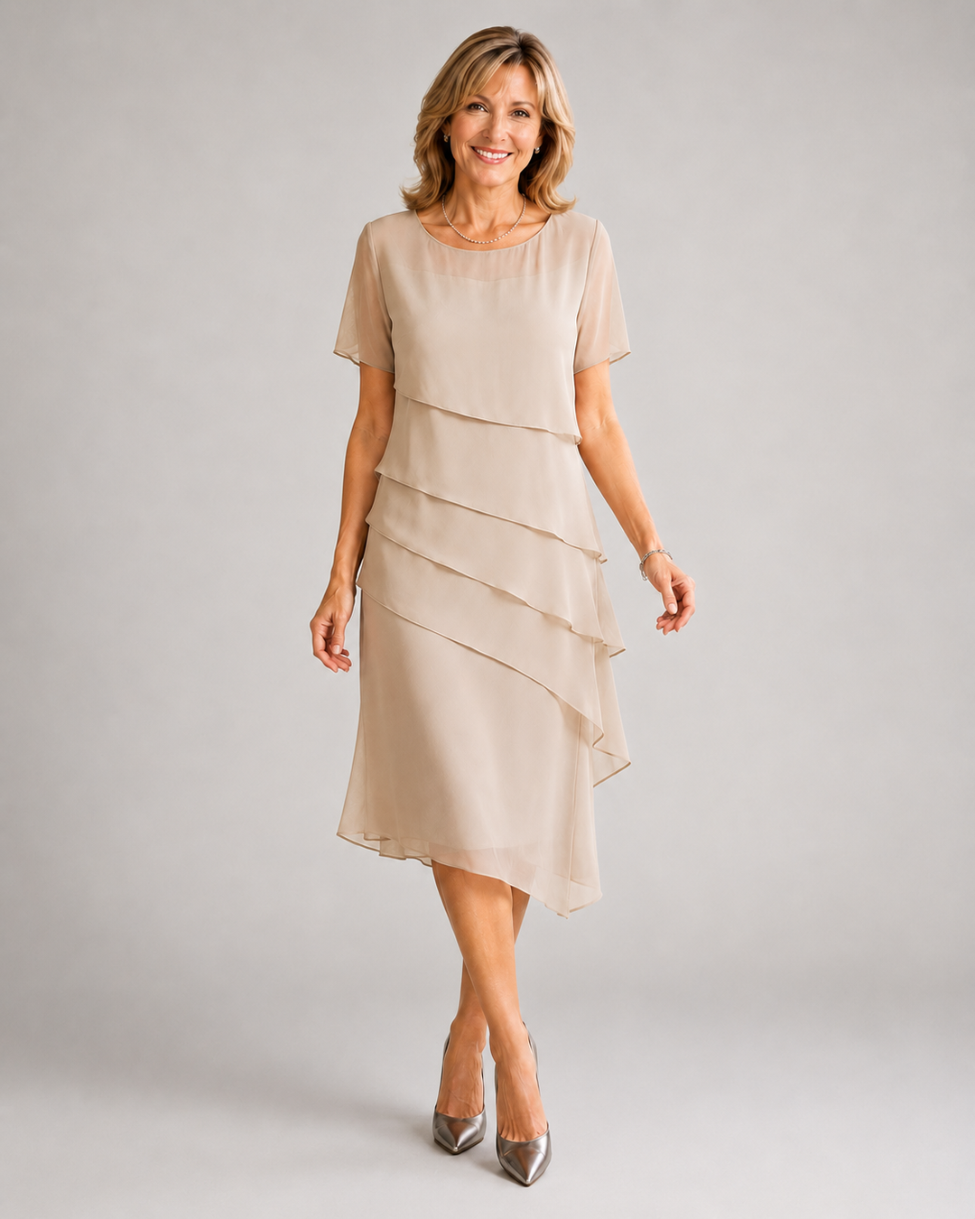 Camille™ | Layered Elegance Midi Dress