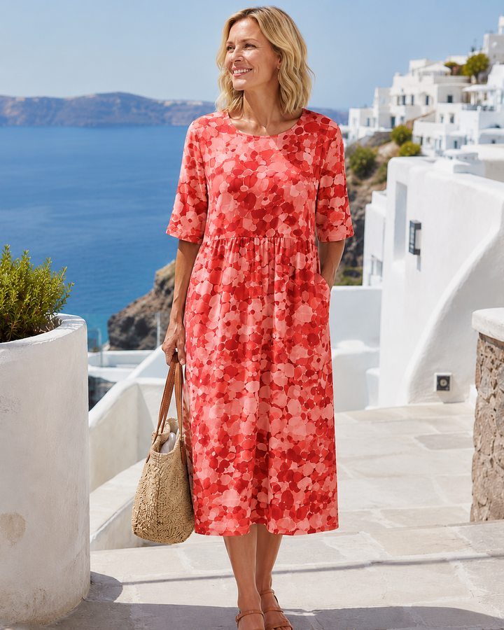 Freya - Printed Flowy Midi Dress