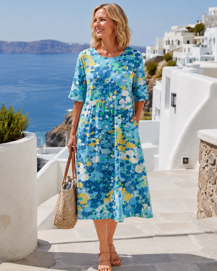 Freya - Printed Flowy Midi Dress