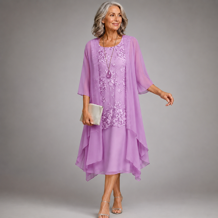 Eleanor™  | Elegant Chiffon Two-Piece Dress