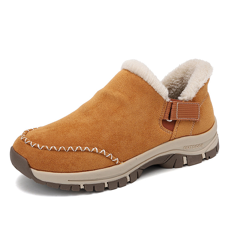 Elinor™ | Faux-suede fleece-lined strap ankle boots