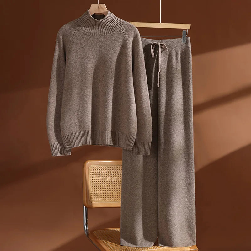 Ekaterina™ | Ribbed Turtleneck Knit Lounge Set