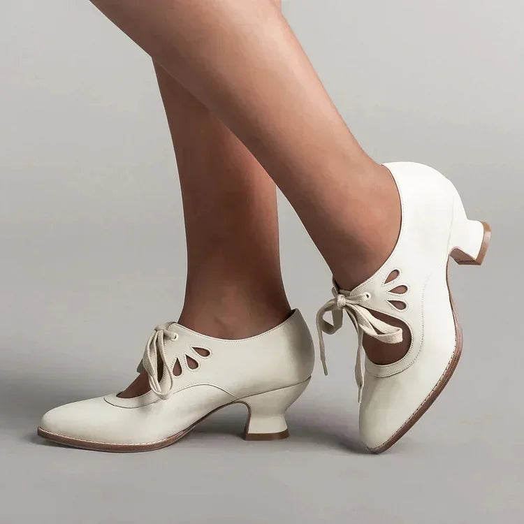 Lilly™ | Elegant Vintage Leather Heels
