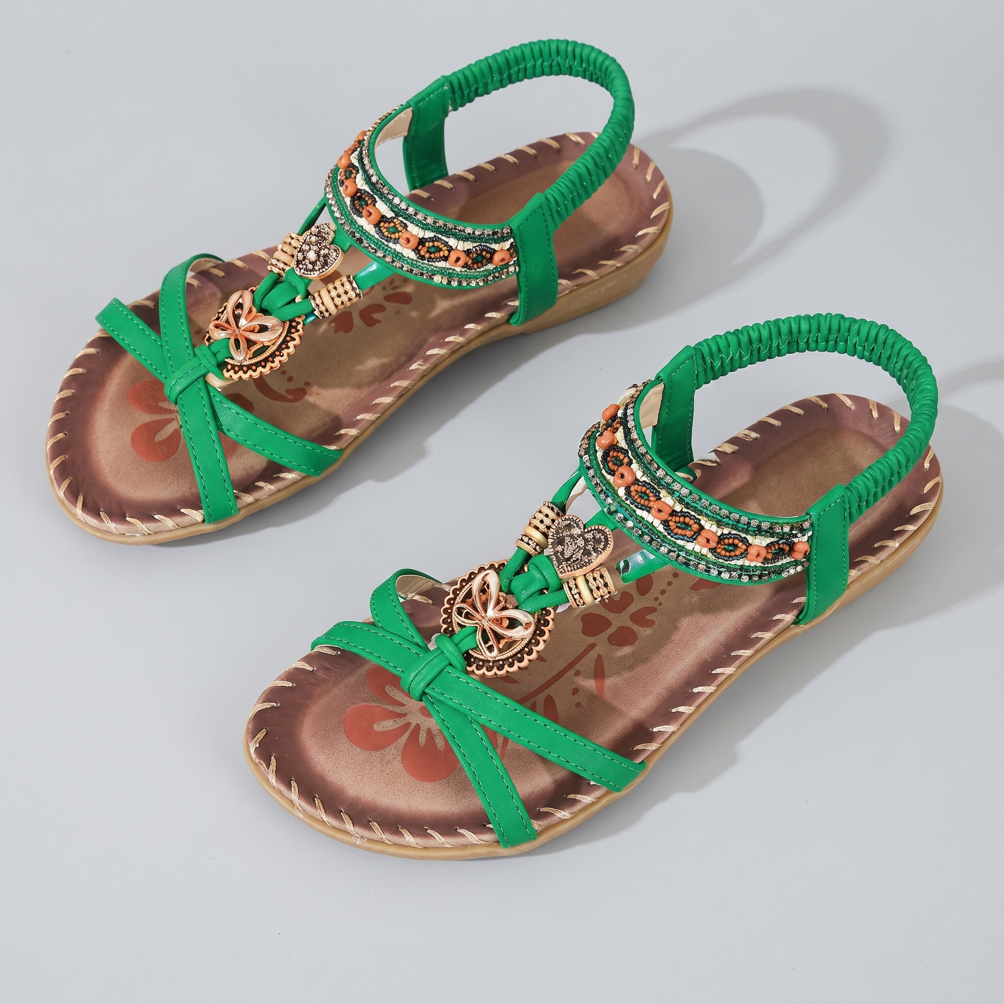 TribeFoot™ | Women's Boho Beaded Orthopedic Flat Sandals