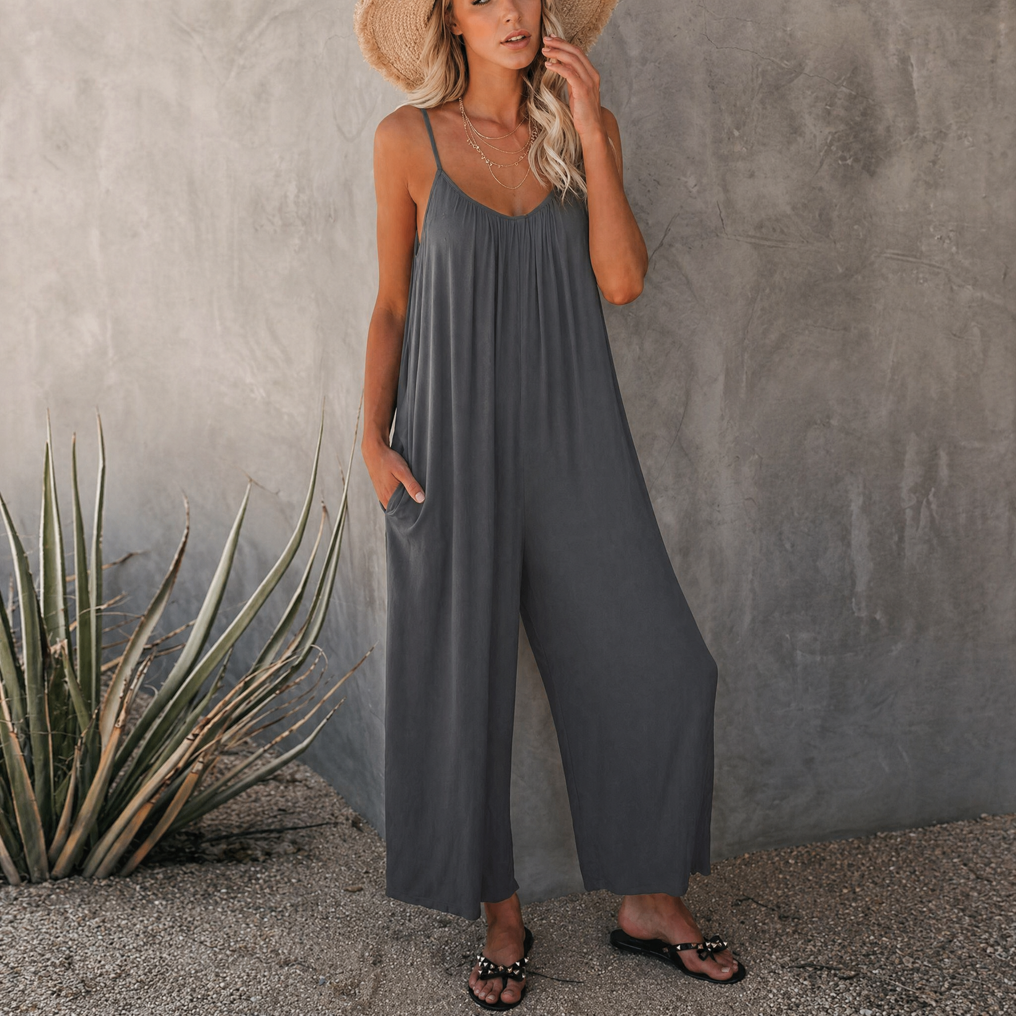 Rio™ | Elegant Flowy Jumpsuit with Pockets